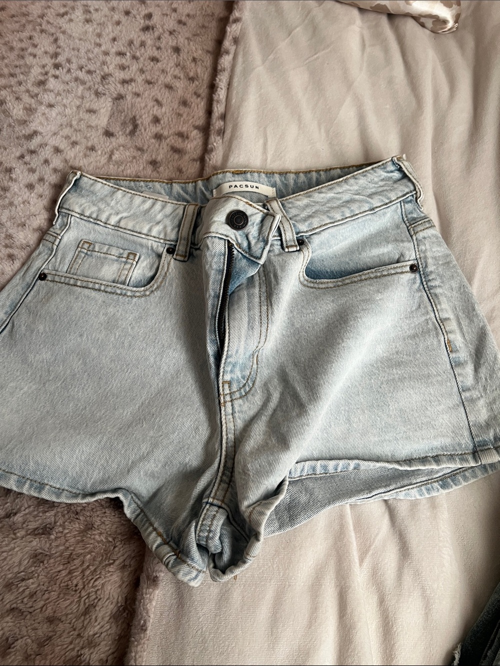 PacSun Light Blue High-Rise Denim Shorts